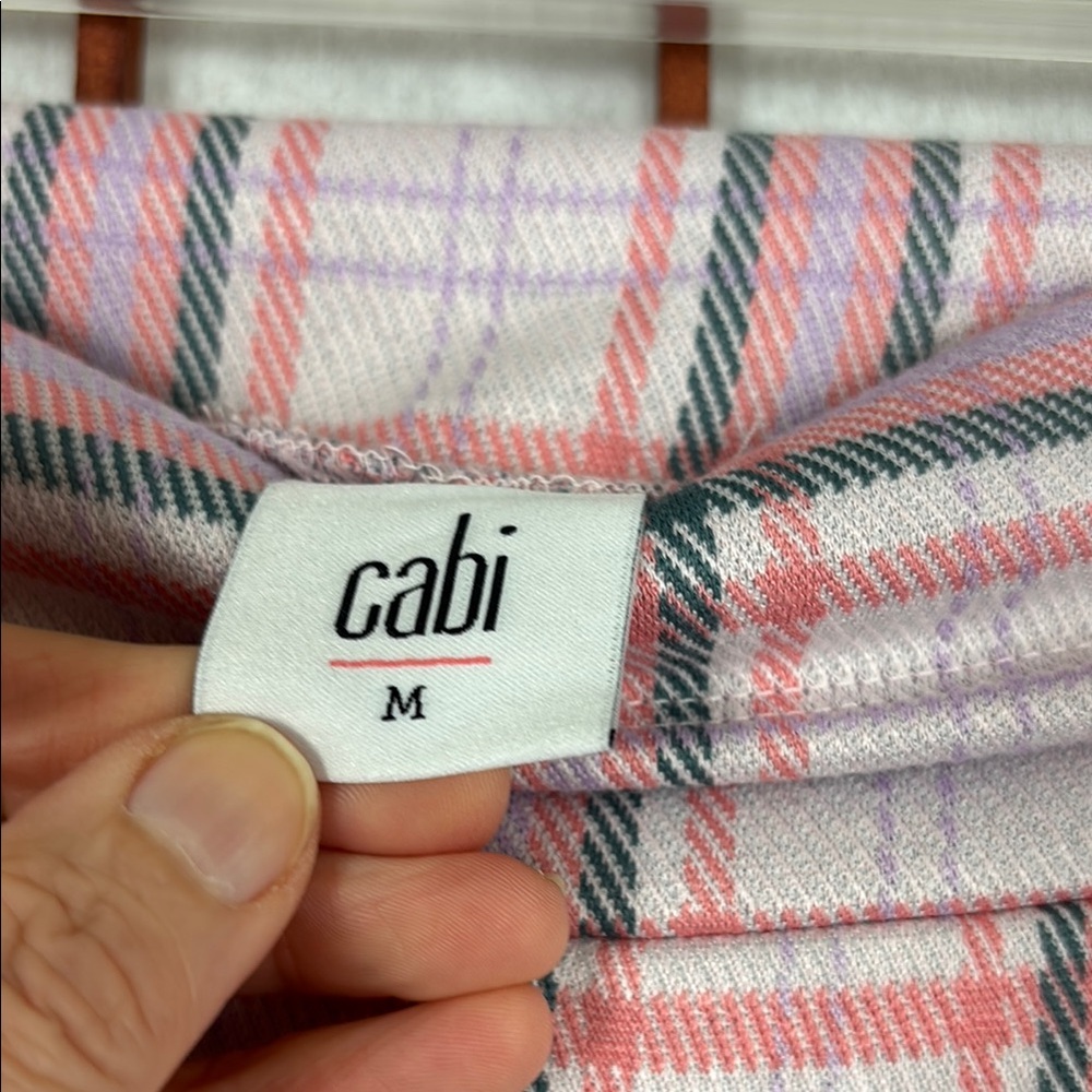 Cabi Play date Crop Plaid Women's Pants in Light Pink, M - Picture 8 of 9